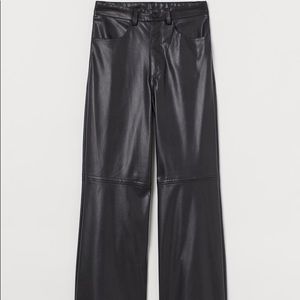 H&M high waisted vegan leather WIDE leg pant
